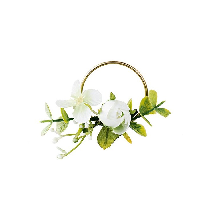 Segnaposto Cerchio oro con rosa bianca | CarinCasa