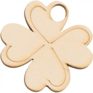 Applicazione quadrifoglio in legno naturale