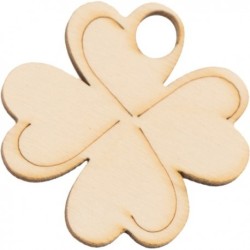 Applicazione quadrifoglio in legno naturale