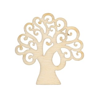 Applicazione albero della vita traforato in legno naturale
