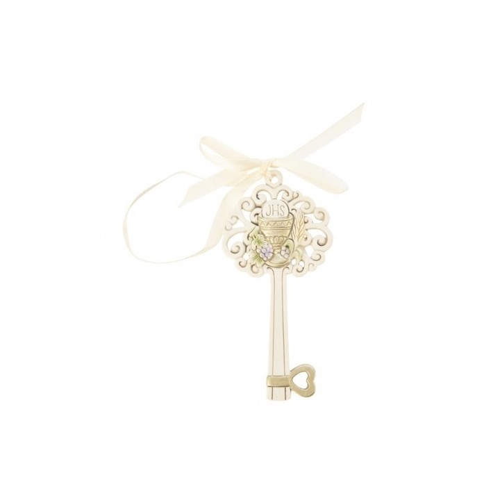 Chiave decorativa con calice e ostia per Comunione, 10 cm