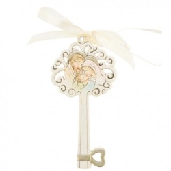Chiave decorativa con Sacra Famiglia, 10 cm