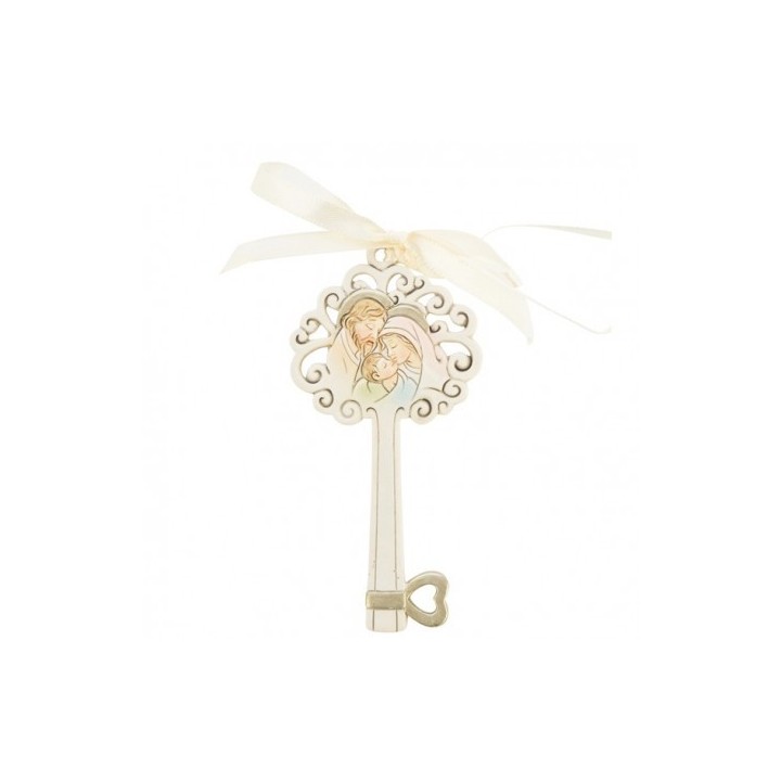 Chiave decorativa con Sacra Famiglia, 10 cm