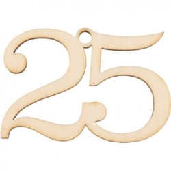 Applicazione in legno con numero 25 per 25° anniversario, 3x5 cm