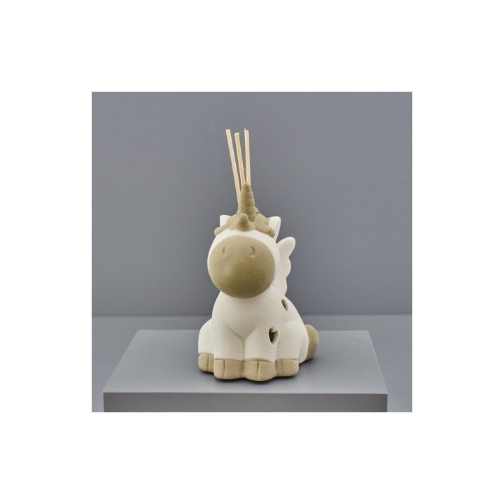 Diffusore di profumo a forma di unicorno bianco con luce LED, in confe