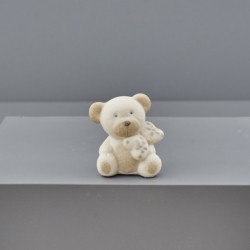 Tortora e bianco orsetto piccolo 4x4x5,5cm melograno