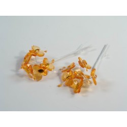 Farfalle decorative arancioni su stelo per confezioni e allestimenti