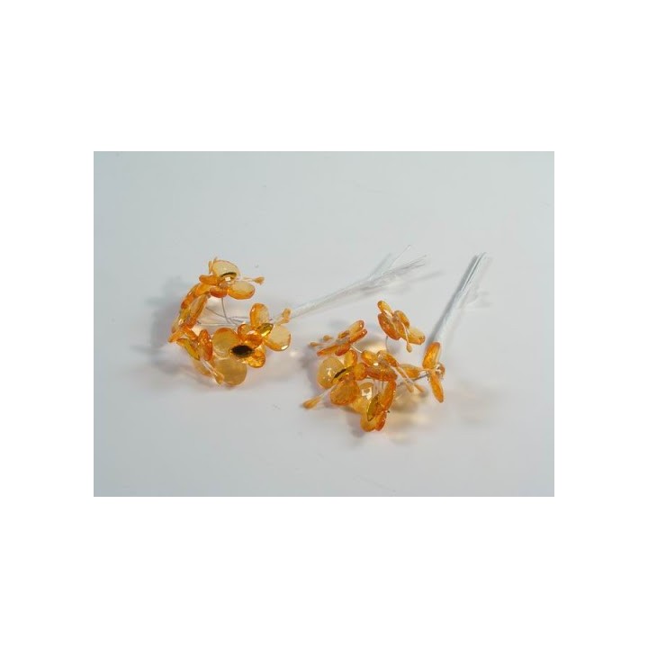 Farfalle decorative arancioni su stelo per confezioni e allestimenti