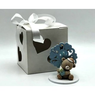 Albero della vita legno. Cuoricini azz. Orso | CarinCasa