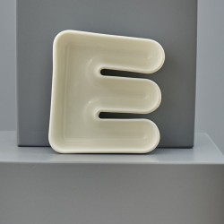 Porcellana Bianca lettera E 10 cm