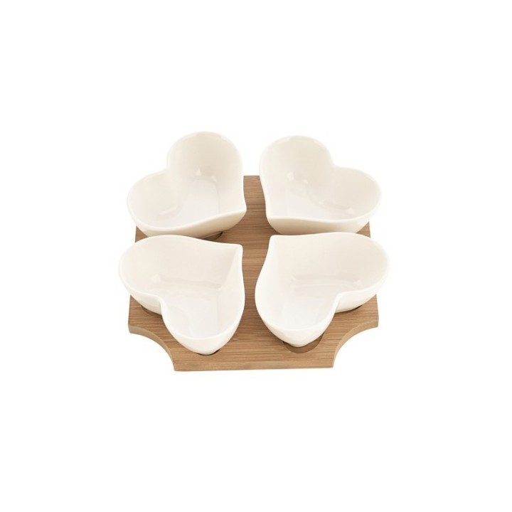 Antipastiera 4 cuori cm. 18x18 | CarinCasa