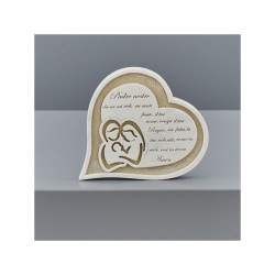Cuore con Sacra Famiglia e Padre Nostro, da appoggiare, 10,5x9 cm