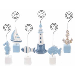 Memoclip resina azzurro e bianco 3,5x2x7 H cm