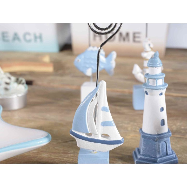Memoclip resina azzurro e bianco 3,5x2x7 H cm | CarinCasa