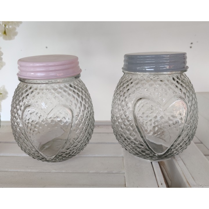 Barattolo in vetro con coperchio 2 colori assortiti |…